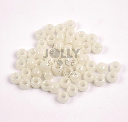 JOLLY STORE Crafts Bright Nova Glow in The Dark Pony Beads 9x6mm 500pc