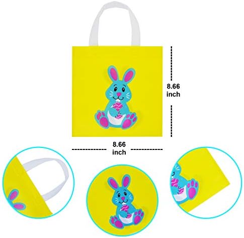 Joyin Easter Egg Hunt Tote Bags Non Woven Easter Gift Goodie Bags Party Treat Bags with Handles for Easter Egg Hunt, Easter Kids Party Favor Supplies(36 PCS)