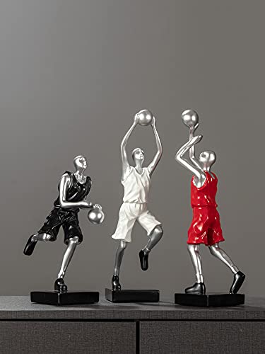 Basketball Athlete Resin Crafts Figure Sculpture Statue Ornaments Birthday Gift (White) #TOP3