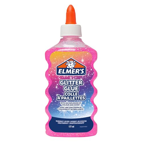Elmer's PVA Glitter Glue | Pink | 177 mL | Washable & Kid Friendly | Great for Arts & Crafts Projects