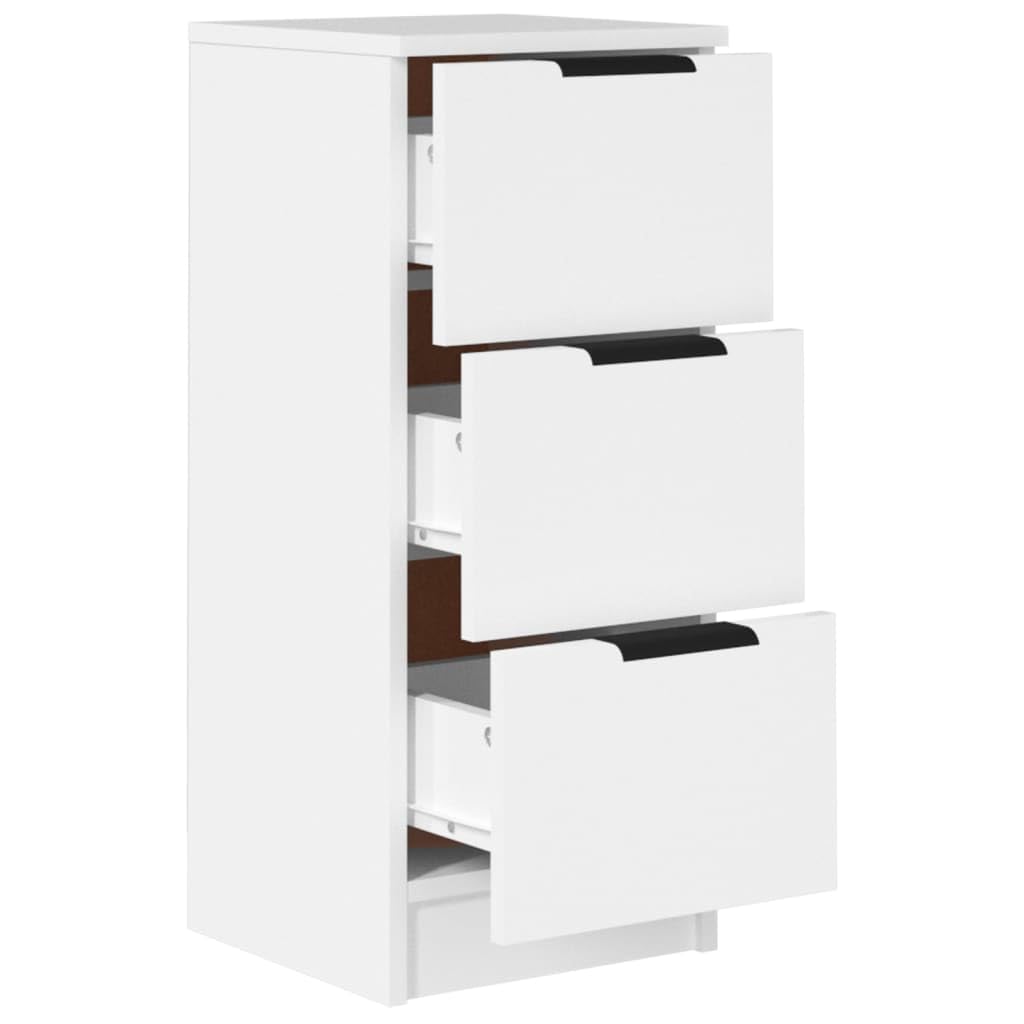 vidaXL Aparador de Mueble Armario Espacio Almacenamiento Cajones Auxiliar Salón Consola Teléfono en Casa Madera Contrachapada Blanco