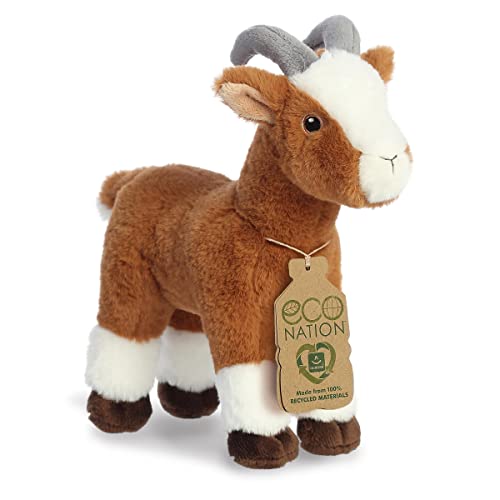 Aurora® Responsibly Made Eco Nation™ Goat Stuffed Animal - Ideal for Playtime Adventures - Perfect for Birthdays or Just Because - Brown 8.5 Inches