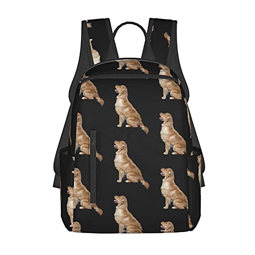 NiYoung Big Capacity Rucksack, Golden Retriever Dogs Anti-Theft Multipurpose Shoulder Bag with Adjustable Shoulder Straps, College School Bookbag, Travel Hiking Backpack Computer Bag