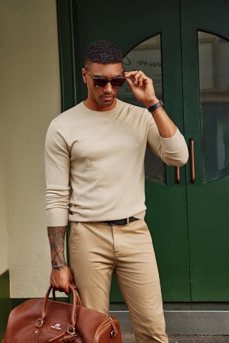 PJ PAUL JONES Men's Sweaters Crewneck Basic Lightweight Wool Blend Knitted Pullover Long Sleeve Shirts for Men3