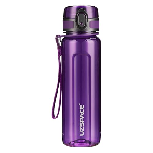 UZSPACE Botella de Agua Deportiva 500ml-750ml-1000m,Botella de Agua Tritan Ecológica y sin BPA. Reutilizable con Tapa a Prueba de Fugas para Correr, Gimnasio, Yoga, al Aire Libre y Acampar