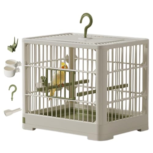 Transportín de viaje para pájaros - Contenedor portátil para pájaros, jaula de viaje | Weekend Budgie Canary Finch, Jaula de viaje transparente para loros, jaula decorativa con mango en G