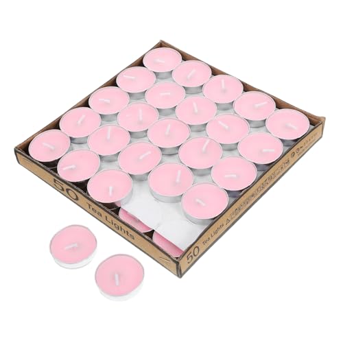 50 mini bougies chauffe-plat rondes non parfumées sans fumée pour table