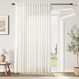 SPWIY Linen Extra Wide Curtain 100 Inch for Patio Silding Glass Doors 1 Panel Natural Semi Sheer Light Flitering Curtains Back Tab Farmhouse Boho Room Divider Drapes for Living Room Cream W100xL84