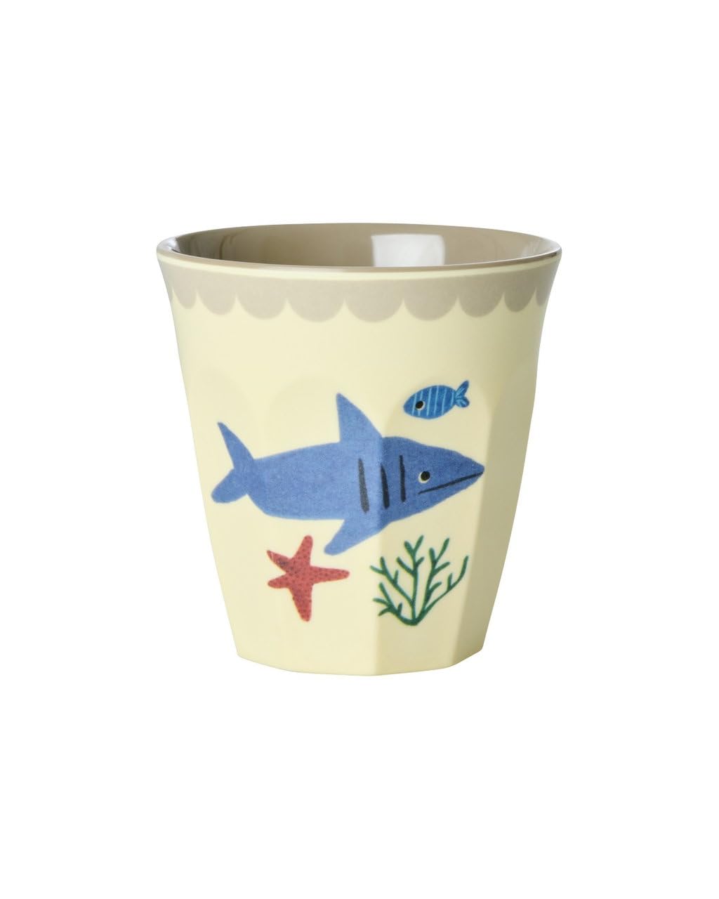 ReWu RICE - Lot de 6 gobelets en mélamine - Bleu océan - Sans BPA - Avec motifs d'animaux marins - Légers - En mélamine - Robustes pour le quotidien et les excursions