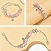 VTEAS 2 Pack Charm Bracelets Pink and Gold Heart Silver Plated Charm Bracelet, DIY Jewelry for Women Gifts, with Beads, Crystal, Charms, Love and Adjustable Snake Chain, Fits 7.5