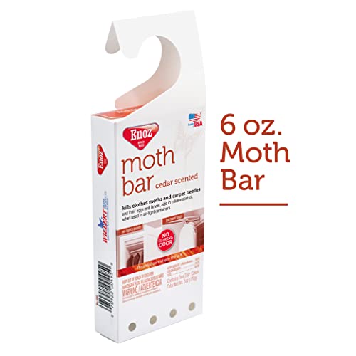 Enoz Cedar Scented Moth Cakes, Kills Clothes Moths And Carpet Beetles, No Clinging Odor, Cedar Scented, 6 Oz Hanger, 6 Pack #TOP2