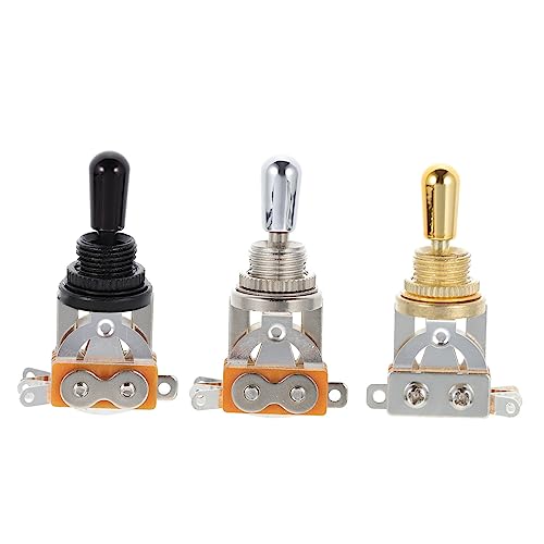 LAPYAPPE 3個 トグルスイッチ ギターピックアップセレクター 金属製 耐久性 高精設計 エレキギター用 交換パーツ