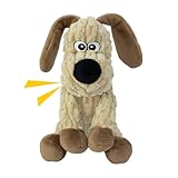 MeetYooo Squeaky Stuffed Dog Toys, Chew Toy for Large Medium Small Breeds, Plush Dog Toys to Keep Them Busy, Puppy Teething Dog Toy, Crinkle Dog Toy (Khaki Dog)