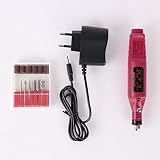 Taladro de uñas y Accesorios Máquina eléctrica Juego de 20000 RPM Juegos de manicura Accesorios Kit de pedicura Herramientas de Brocas de cerámica (Rojo)