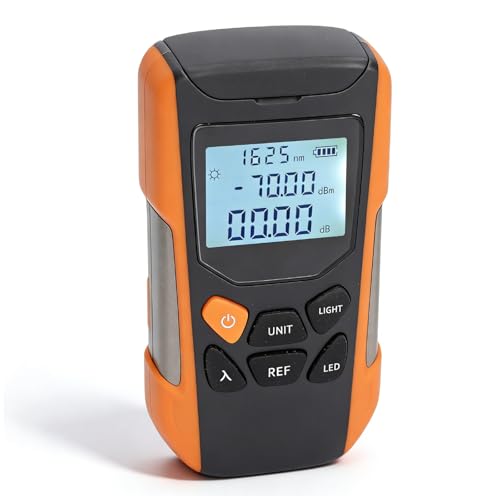 Medidor De Potencia óPtica, 3 En 1 Medidor De Potencia De Fibra óPtica Probador De Fibra óPticas Con Prueba De RJ45 Y Luz LED, Optical Power Meter Con FC/LC/ST Interfaz, 850 1625nm 7 Longitudes
