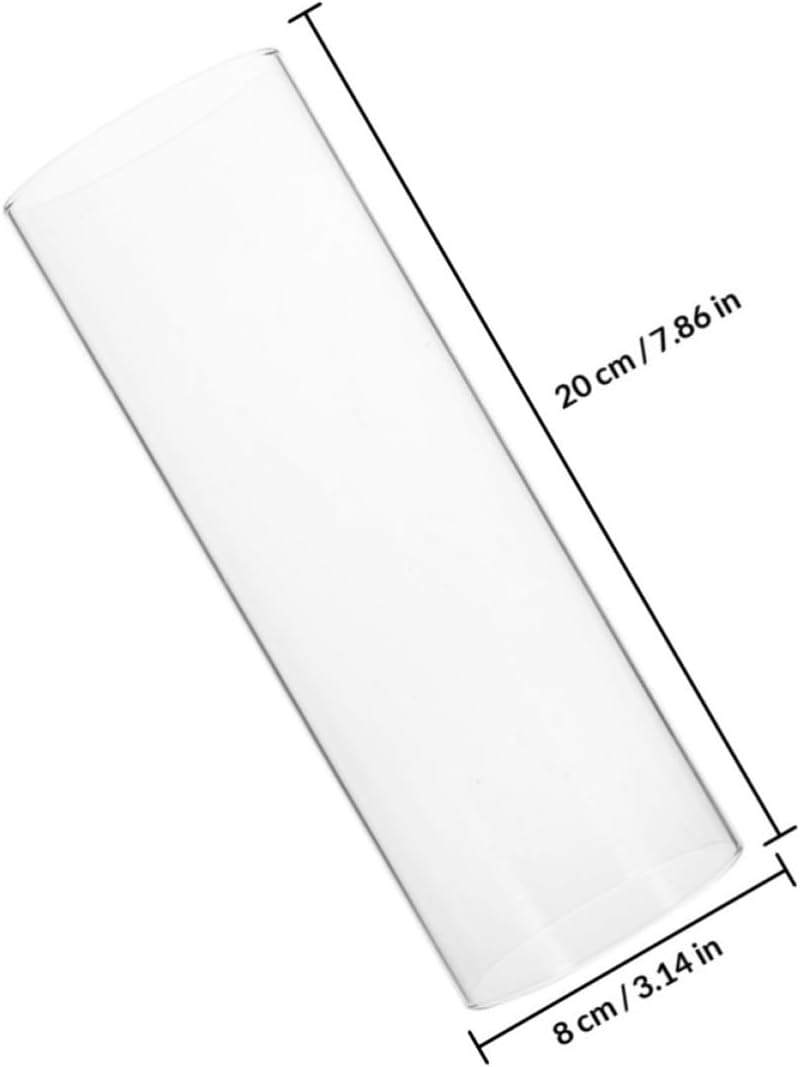 Glass Hurricane Candle Tube Shade, Bottomless Cylinder Holder