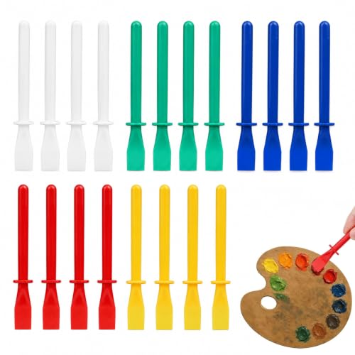 Image of YouXunGS 20 Pcs Glue Applicator Tool Set, 5 Colours Plastic Glue Brushes Spreaders Smear Sticks for Paper Wood Crafts Woodworking DIY Projects
