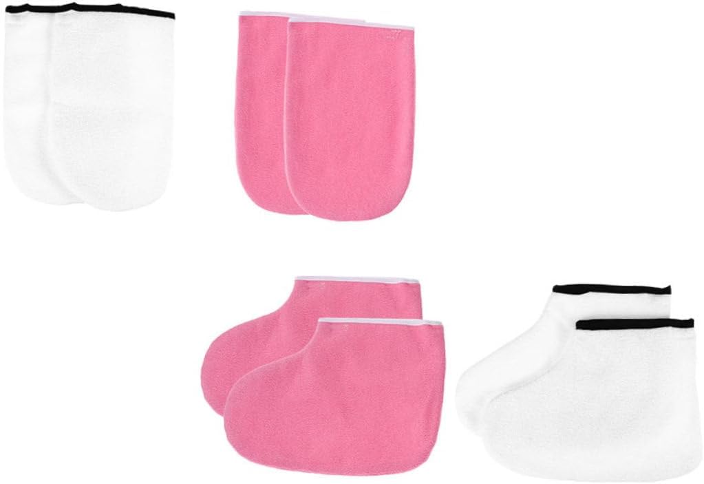 2sets Professional Paraffin Wax Bath Foot Covers Hand Spa Gloves for Pedicure Supplies