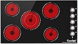 Cusinesync 36 Inch Built-In Electric Ceramic Cooktop, 5...