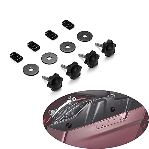 Advanblack Black Security Theft Deterrent Saddlebag Locks for H-D Touring 2004-2021 (Mounting Hardware, Bolts, Screws, Fastening Fastener Knobs Set) miniatura 3