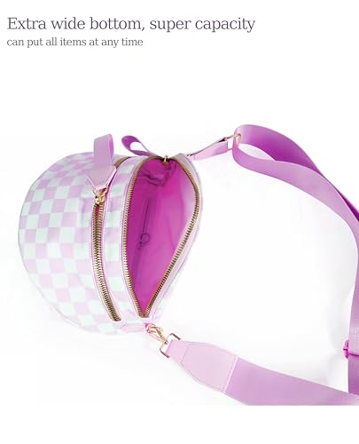 Image of FEIBOON Spacious Checkered Nylon Crossbody Bag Bum Bag Handbags Wallets for Women