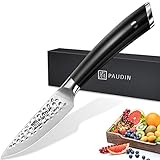 PAUDIN Obstmesser und Gemüsemesser 9cm, Schälmesser 5Cr15Mov Besteck Küchenmesser mit Hammerschlag aus deutschem Edelstahl mit scharfer Klinge und ergonomischem Griff