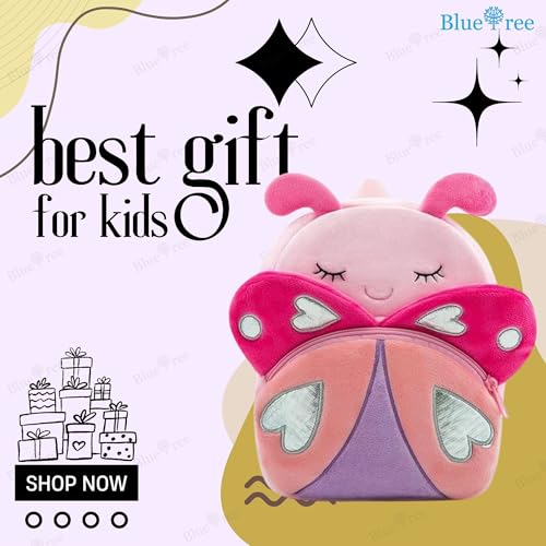 Image of blue tree Cute Kids Backpack Toddler Bag Plush Animal Cartoon Mini Travel Bag for Baby Girl Boy 1-6 Years, Ideal for Gifting for Kids