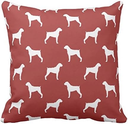 WNSBDjE Boxer Dog Silhouettes Pattern Natural Ears Throw Pillow Case