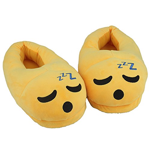 We pay your sales tax Cute Sleepy Sleep Slippers Plush Cotton Soft Warm Comfortable Indoor Bedroom Shoe for Big Kids & Women with Non-Skid Footpads B11802