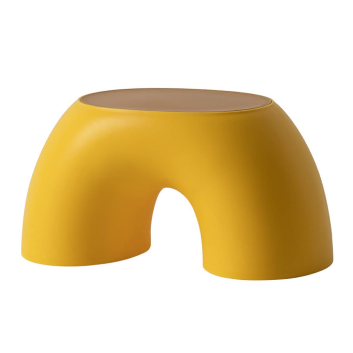 Tabouret antidérapant jaune pratique pour maison et salle de bain