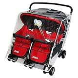 Stroller RainCover Universal, Twins Stroller Raincover, Double RainCover voor Puinhoop naast elkaar, transparante PVC Rain Cover voor kinderwagen, waterdichte tweelingen Baby Buggy Rain Cover