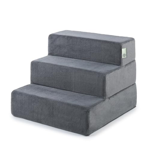 Zinus Easy Pet Stairs / Pet Ramp / Pet Ladder, Small, Charcoal