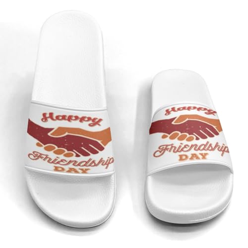 Happy Best Friend Design Slippers Sandals for Women Men Casual Athletic Sandals Pool Shower Indoor Outdoor Slide Slippers4