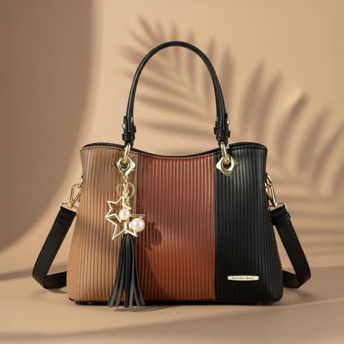 Image of Pomelo Best Purses and Handbags for Women with Multiple Pockets, Leather Top Handle Satchel Fashion Tote Shoulder Bags Ladies