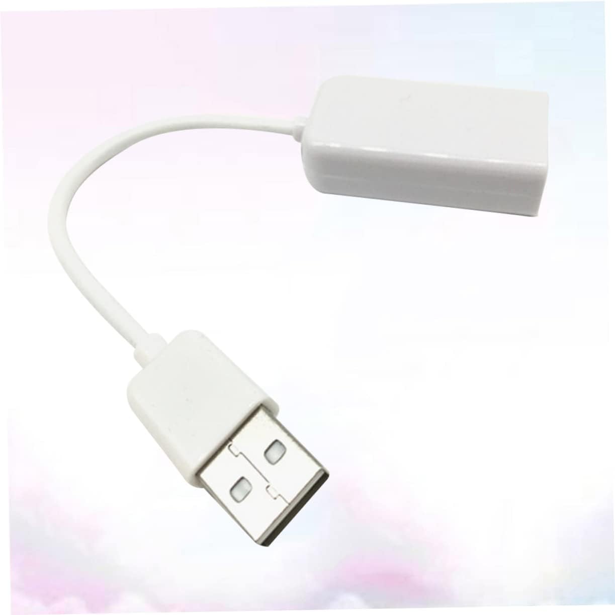 Uonlytech USB Sound Card Adapter with Cable Line Driverless Channel Sound for Notebook Laptop White External Plug USB Audio Converter Compatible with Headset