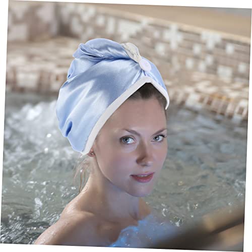 Balacoo Touca De Cabelo Seco De Veludo Cristal Toalha De Cabeça De Chuveiro Toalhas De Cabelo De Mic