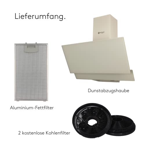 Dunstabzugshaube 50 cm Wiggo kopffrei mit LED Touch-Display