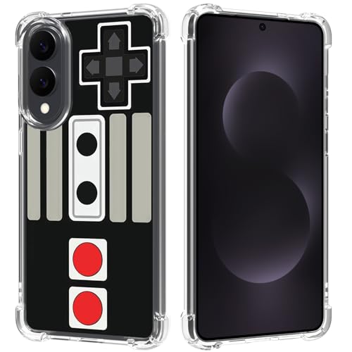 Gifun Hard PC Bumper Shockproof Clear Soft Slim Design Pattern Case for Samsung Galaxy S25 Edge(S25Edge) 2025 - Black Arcade Game