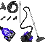 Cyclonic Vacuum Carpet Cleaner,Compact&Lightweight 1000W Powerful Bagless Cylinder Vacuum Cleaner With 2 IN 1 Brush Head For Hard Floor & Carpet