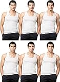 VIP Bonus Men's Cotton Tank Top Undershirt, Sleeveless Athletic A-Shirt,(90 cm) White, Pack of 6