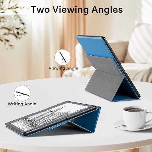 Image of CoBak Case for E-Reader - All New PU Leather Cover with Auto Sleep Wake Feature for Tablet Reader 10.2 inch 2022 & 2024 Released with Pen Holder (not Compatible with Remarkable),Mist Blue