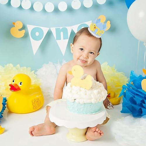 Agkvw Rubber Ducky 1st Birthday Hat - Light Blue Crown with Summer Decor for Boys by Agkvw - Image 8