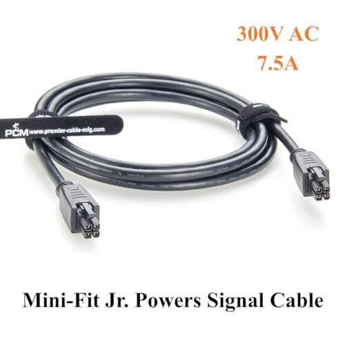 Image of Mini-Fit Jr. 4.2mm 4 Pin Female to Female Receptacle OTS Overmolded Cable Dual Row 4 Circuits Power & Signal Cable Compatible with 39-01-2040, 2451350420 (5PCS, 2M /6.6FT)