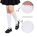 ENBAOHUI 3 Packs Kids Girl Knee High Socks Knit School Uniform Seamless Toe Dress Socks 6-9T White Flower M