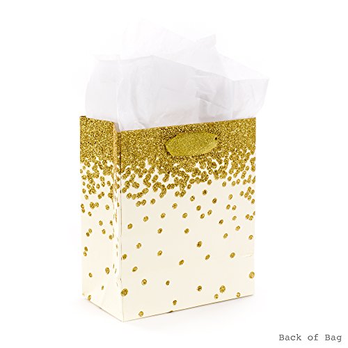 Hallmark Small Gift Bag With Tissue Paper (Gold Glitter Cheers) #TOP5
