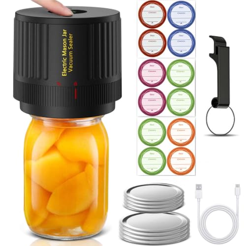 OXLIMKEE Electric Mason Cordless Vacuum Sealer Kit...