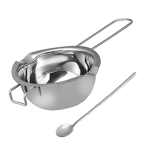 HOLIDYOYO Melting Pot for Diy Stainless Steel Candle Wax Pot Chocolate Tempering Machine with Guide Groove to Avoid Spills