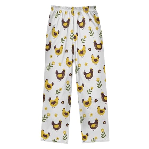 J JOYSAY Cartoon Rooster Flower Pajamas Pants Soft Long Pajama Bottoms Lounge Sleep Pants Size S-XL2