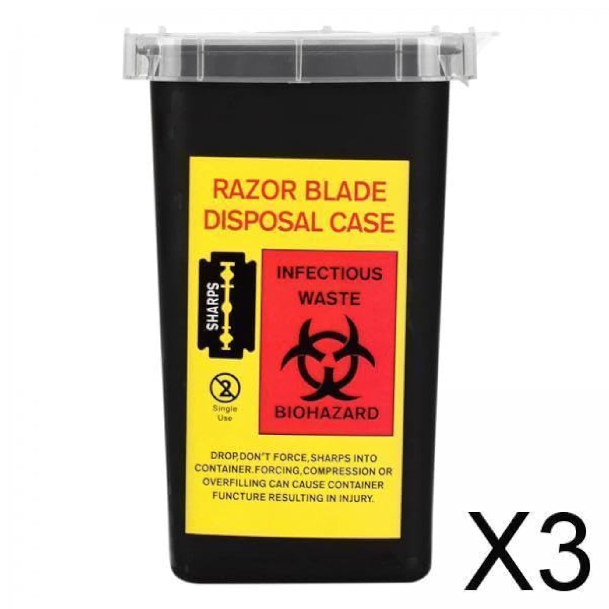 Needle Sharps Disposal Container Waste Box, 3x Pack