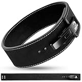 DMoose Fitness ウェイトリフティングレバーベルト - 厚さ10mmのスエードレザー - ステンレススチールレバーバックルデッドリフトベルト ジムワークアウト、スクワット、デッドリフト用 - ウェイトリフティング&パワーリフティングテクニックの向上